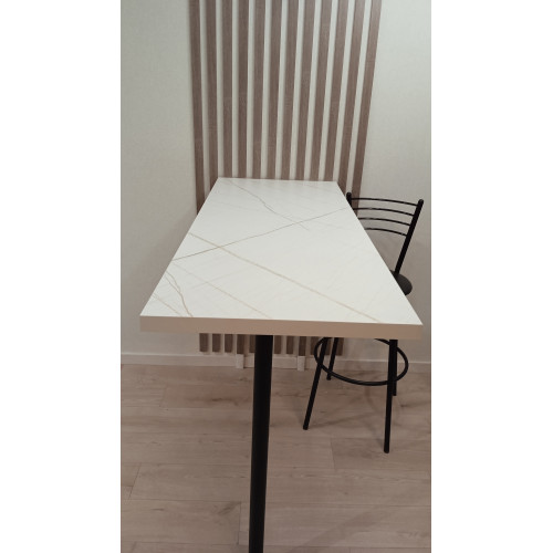 БАРНАЯ СТОЛЕШНИЦА 38 мм. Белый мрамор