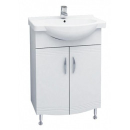 Тумба "Волна-1" под ум-ник "Элегия" 60 см на ножках белая арт. 14273