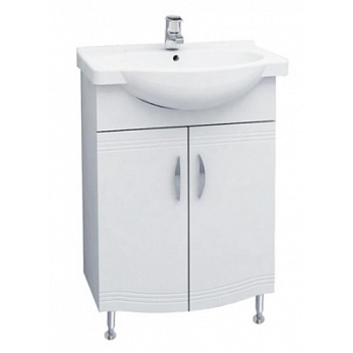 Тумба Волна-1 под ум-ник Элегия 60 см на ножках белая арт. 14273