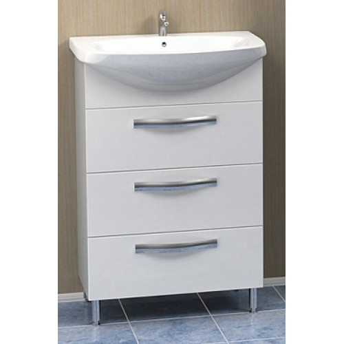 Тумба Квинта 50см, под ум-ник Уют 50см, с 3-мя ящ., на ножках, белая 31377