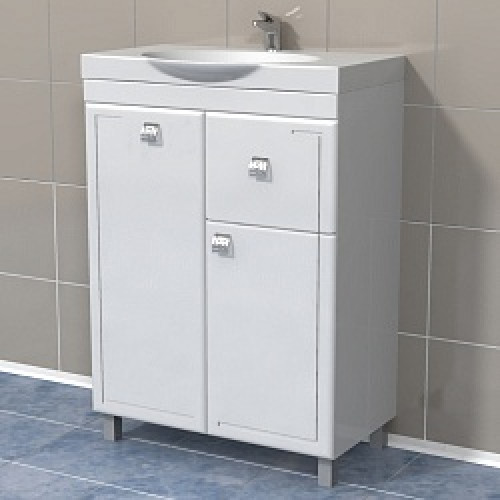 Тумба Толедо под ум-ник Infinity 65см, с 1-им ящиком + корзина, белый 27353