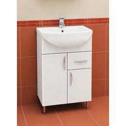 Тумба под ум-ник "Уют" 50 см с 1-м верхним ящиком на ножках белая 14402