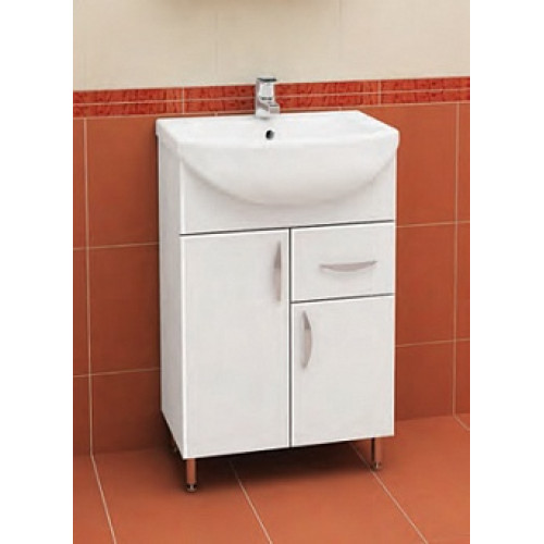 Тумба под ум-ник "Уют" 50 см с 1-м верхним ящиком на ножках белая 14402