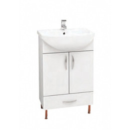 Тумба под ум-ник "Уют" 50 см с нижним ящиком на ножках белая 12342