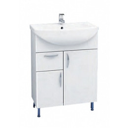 Тумба под ум-ник "Уют" 55 см с 1-ним верхним ящиком на ножках белая 12116