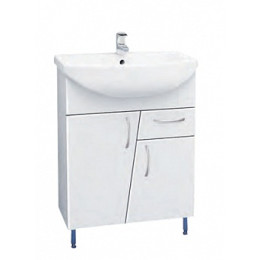 Тумба под ум-ник "Уют" 60 см с 1-ним ящиком на ножках белая 12639