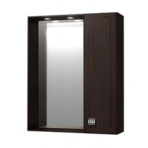 Зеркало Толедо 60см, шкаф справа,свет, розетка, венге 27655