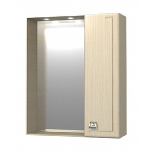 Зеркало Толедо 60см, шкаф справа,свет, розетка, выб.дуб 27651