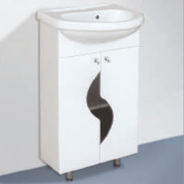 Тумба "Земфира 45"  с умывальником "Уют 45" (Киров) со стеклом 