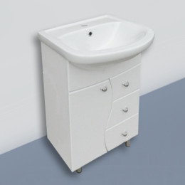 Тумба "Карина 50" с умывальником  "Акватон" (Воротынск) С 3 ЯЩИКАМИ 