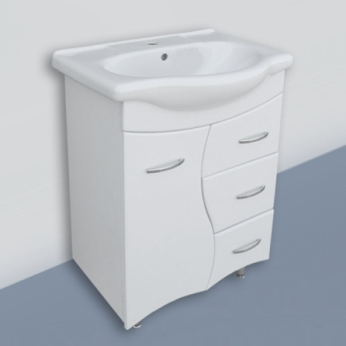 Тумба Софи 60 с умывальником Элегия с 3 ящиками