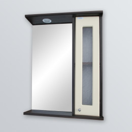 Зеркало "Анкона 55" шкафчик бежевый/венге, со стеклом