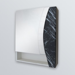 Зеркало "Верона 55" черный, шкафчик белый