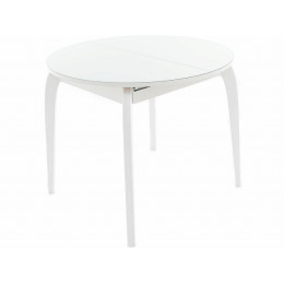Стол «Ривьера» круг стекло белый, каркас белый