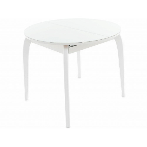 Стол «Ривьера» круг стекло белый, каркас белый