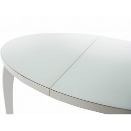 Стол «Ривьера» круг стекло белый, каркас белый