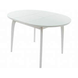 Стол «Ривьера» круг стекло белый, каркас белый