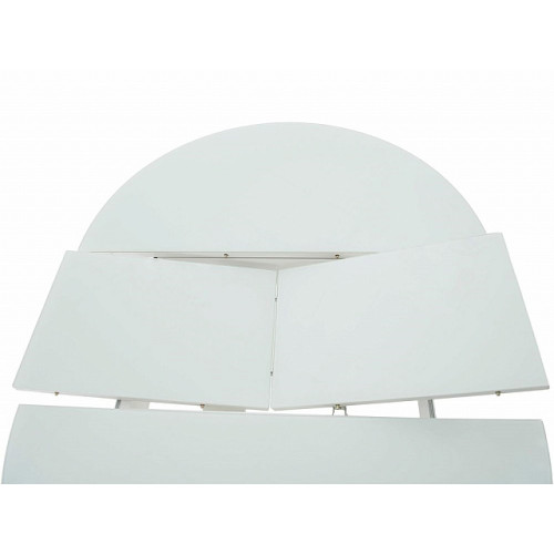 Стол «Ривьера» круг стекло белый, каркас белый