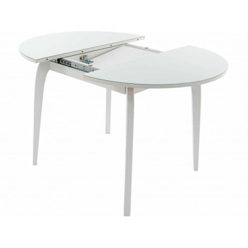 Стол «Ривьера» круг стекло белый, каркас белый