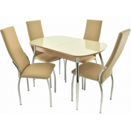 Стол «Ривьера» стекло СВ, молочный