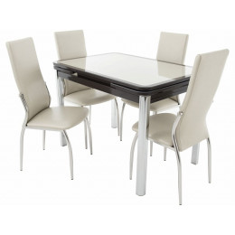 Стол «Пекин» кожа Мозаика 19406, коричневый