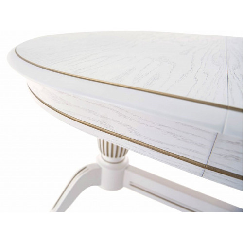 Стол «Леонардо 2» овал 120*90, эмаль белая с золочением