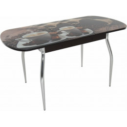 Стол «Ривьера» фотопечать Кофе 22, хром