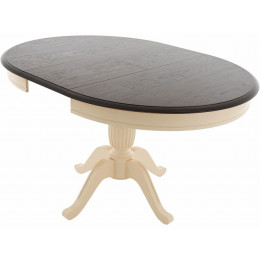 Стол «Леонардо-1» (D1000), комби 6 (слоновая кость+орех темный)