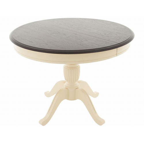 Стол «Леонардо-1» (D1000), комби 6 (слоновая кость+орех темный)