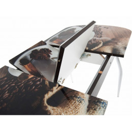 Стол «Ривьера» фотопечать Кофе 22, хром