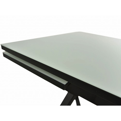 Стол «Римини» стекло белое, каркас черный