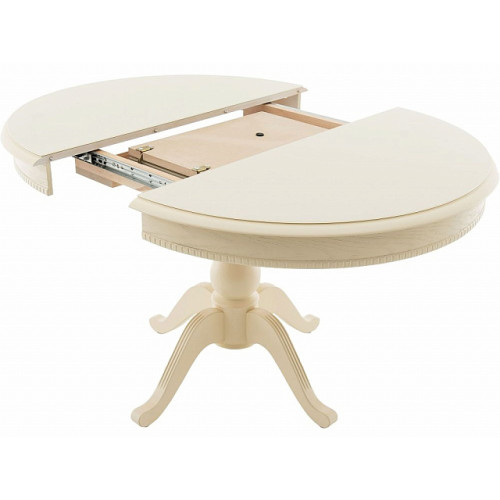 Стол «Фабрицио 1» GLASS (D 1000), слоновая кость