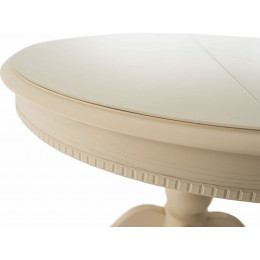 Стол «Фабрицио 1» GLASS (D 1000), слоновая кость