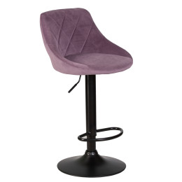 Стул барный DOBRIN LOGAN BLACK (пудрово-сиреневый велюр (MJ9-52))