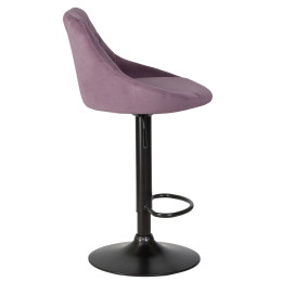 Стул барный DOBRIN LOGAN BLACK (пудрово-сиреневый велюр (MJ9-52))