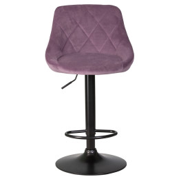 Стул барный DOBRIN LOGAN BLACK (пудрово-сиреневый велюр (MJ9-52))