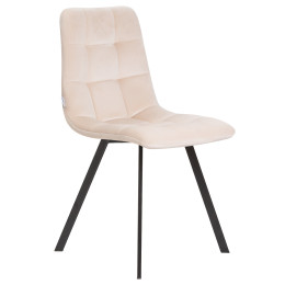 Стул обеденный DOBRIN ALEX SQUARE (черные матовые ножки, кремовый велюр (V108-113))