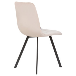 Стул обеденный DOBRIN ALEX SQUARE (черные матовые ножки, кремовый велюр (V108-113))