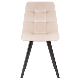 Стул обеденный DOBRIN ALEX SQUARE (черные матовые ножки, кремовый велюр (V108-113))