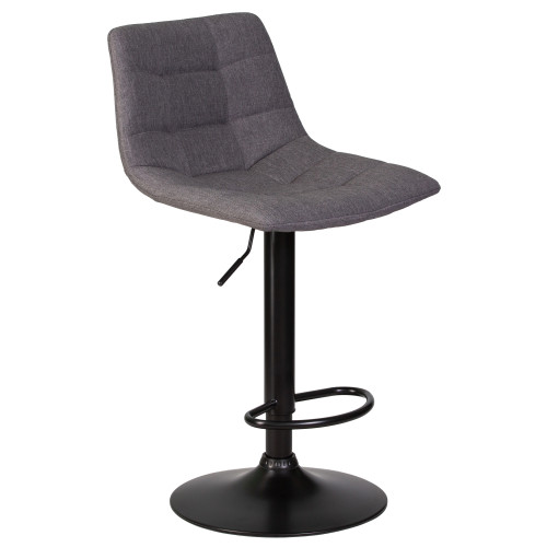 Стул барный DOBRIN TAILOR BLACK (серая ткань (188-55))