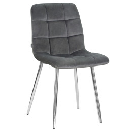 Стул обеденный DOBRIN ALEX (хром ножки, темно-серый велюр (V108-91))