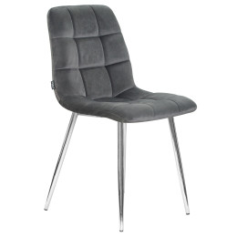 Стул обеденный DOBRIN ALEX (хром ножки, темно-серый велюр (V108-91))