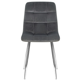 Стул обеденный DOBRIN ALEX (хром ножки, темно-серый велюр (V108-91))