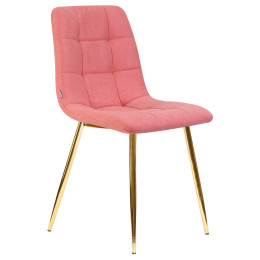 Стул обеденный DOBRIN ALEX (золотые ножки, розовая ткань (UF860-05B))
