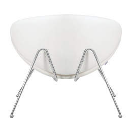 Кресло дизайнерское DOBRIN EMILY (белый винил YP17, хромированная сталь)