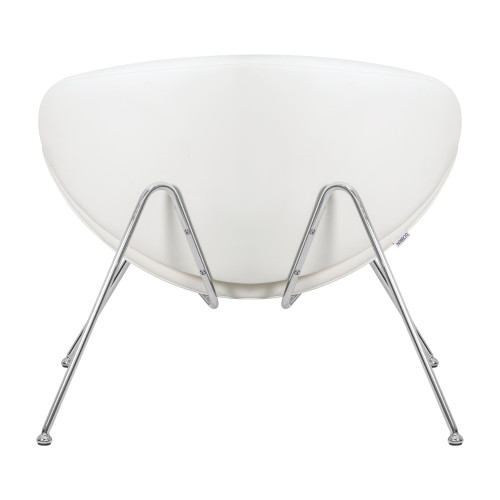 Кресло дизайнерское DOBRIN EMILY (белый винил YP17, хромированная сталь)