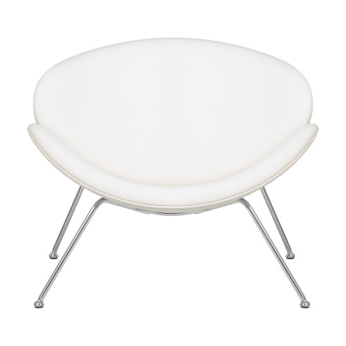 Кресло дизайнерское DOBRIN EMILY (белый винил YP17, хромированная сталь)