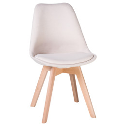 Стул обеденный LMZL-PP635-1 (ножки светлый бук, цвет сиденья кремовый)