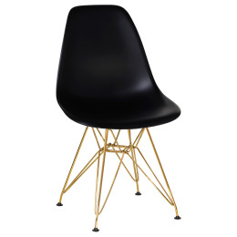 Стул обеденный DOBRIN DSR (ножки золотые, цвет чёрный (B-03))
