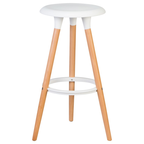 Табурет барный DOBRIN ROYCE (ножки светлый бук, цвет белый (W-02))